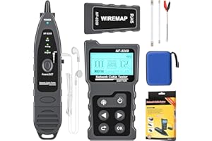 KOLSOL probador de cables con PoE Multifunción Wire Tracker Network Cable Tester NF-8209 con cable LAN LCD sin contacto para Cat5 Cat6 Tracker subterráneo de línea telefónica herramienta
