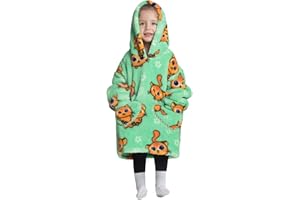 Pterygoid Sweat à Capuche Enfant, Pull Plaid Oversize pour Filles et Garçons, Super Douce Chaude Capuchon Sherpa Peluche à Manches TV pour Tout-Petit 3-6 Ans