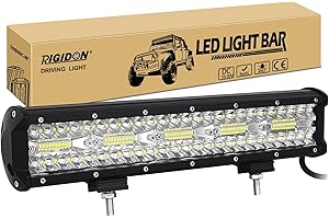 RIGIDON 8D 15 Pollici 38 cm 300W LED bar 4x4, tripla fila 12V 24V barra di illuminazione led, barra luminosa a led per offroad auto camion trattore SUV UTE ATV, 6000K bianco fendinebbia