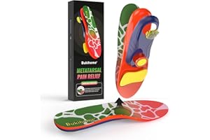 BUKIHOME Solette per alleviare il dolore metatarsale | Neuroma di Morton | Sollievo dalla fascite plantare | Dolore all'avampiede, plantari ortopedici con supporto plantare per uomo e donna - (S)