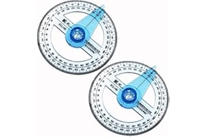 LSTCPGLAI 2 Pcs Circle Protractor Ruler Plastic Protractor 360-Degree Protractor for Angle Measurement Student Math Clear