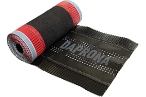 DAPRONA 5m Bande de Faîtage Alu Super Vent 390mm Noir RAL 9005, Colle Butyle