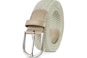 TANGCHAO Cintura Elastica Intrecciata per Uomo e Donna Cinturino Elastica Intrecciata con Fibbia in Lega di Zinco 33mm (1.25") Colori Multipli