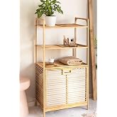Digithome Bambu XL Kirli Sepetli 3 Raflı &Ccedil;ok Ama&ccedil;lı Banyo D&uuml;zenleyici &Ccedil;amaşır Sepeti Organizer DB-0011