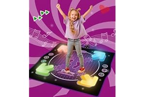 WUZHUANGYUAN Tapis de danse lumineux pour enfants, tapis de danse pour tout-petits, tapis de jeu musical pour enfants âgés de 3 à 12 ans, jouets éducatifs pour l'apprentissage précoce, tapis de jeu de sport et de