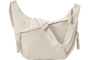 Jiliyote Umhängetasche Damen Cord Tasche Damen Crossbody Bag Crossbag mit verstellbarem Schultergurt für Arbeit Reisen Alltag (Beige)
