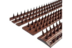 EarlyGrow Fence Wall Spikes Garden Security Guard Anti-Climb Cat Bird Intruder Pest Deterrent - Made in the UK (10-Pack (5m), Brown)