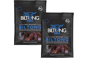The Biltong Man Tasty Traditional Lean Beef Biltong – High-Protein Beef Snack, 1000g (2 x 500g)
