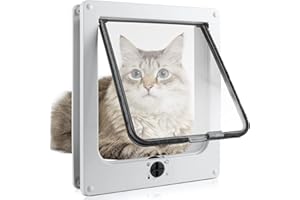‎SAILNOVO Sailnovo Katzenklappe Hundeklappe 4 Wege Facile-Verschluss für Katzen und kleine Hunde, Installieren Leicht mit Teleskoprahmen, Cat Flap Klappe Hundetür Katzentür Haustierklappe 25 * 29 * 5,5 cm
