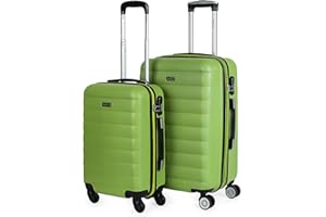 ITACA - Maletas de Viaje Juego Maletas 4 Ruedas - Juego de Maletas de Viaje - Juego Maletas de Viaje Ligeras. Candado de combinacion, Pistacho