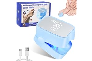 GLAUSTALOS Dispositivo de Tratamiento AntimicóTico de UñAs con VisualizacióN de la Hora, Aparato de Tratamiento láser de Hongos de uñas para Uñas de Manos y Pies, Tratamiento de Hongos de Uñas (Azul claro)