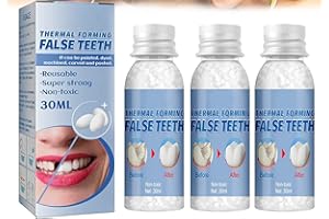 QKLOVNI Nuovi granuli per la riparazione dei denti, perline per la riparazione temporanea dei denti, riempiono i denti mancanti e rotti o adesivi per tutti i denti, 30 ml (3 pezzi)