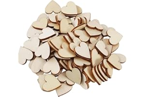 WMMDSSZ1 Corazones De Madera Rebanadas 200 Piezas Rodajas De Madera Corazones De Madera Para Manualidades Adornos De Madera Para Árboles De Navidad Madera En Forma De Corazón Para Boda Diy Aniversarios 25mm