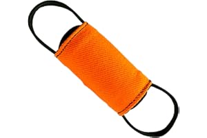 DINGO GEAR WWW.DINGOGEAR.COM 1977 DINGO GEAR Training Tug Toy Cylinder-Shaped Dummy for K9, IGP, Bite Lessons, Dog Sports, Retrieve, Tug of War, Play, 2 Handles, Orange Nylcot 15 x 8 cm (S02805)