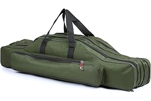 ‎DOORSLAY doorslay 3 Schicht Angeltasche Rutentasche, Faltender Angelrute Tasche, Angelrute Werkzeuge Aufbewahrungstasche, Tragbare Angelgerät Tasche 90/120/150 (optional)