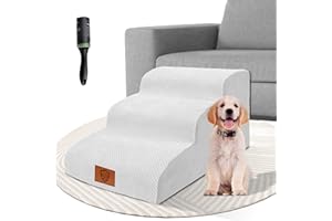 ZVONEMA ZNM Escalera para Perro, Rampa para Animales 3 Paseos Impermeable con Funda Desmontable y Lavable, Escaleras para Perros y Gatos Antideslizante para Camas De Alto Y Sofá