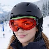 Bellasimo Kayak Snowboard G&ouml;zl&uuml;ğ&uuml; Buğulanmaz Değiştirilebilir Kırmızı Camlı Antifog Kar G&ouml;zl&uuml;k