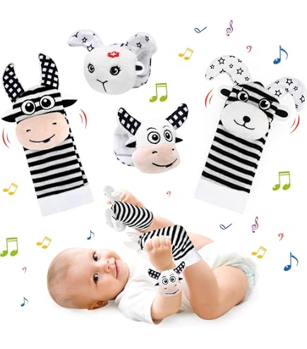 Ballery Lot de 2 hochets pour bébés de 0 à 3 mois de 0 à 3 6 à 12 mois