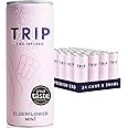 TRIP CBD Drink, Sparkling Elderflower Mint Fizzy Drink, Low Calorie, Vegan, Stress & Anxiety Relief (Pack of 24 x 250ml)