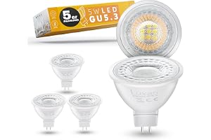 Luxari GU5.3 LED-lampa [5x] - MR16 LED - Motsvarar en 50W halogenlampa - LED-lampa 5W 420lm - GU 5.3 LED Spot med 2700K varmv