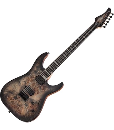 Schecter Reaper-6 FR Elektro Gitar (Satin Charcoal Burst) : Amazon