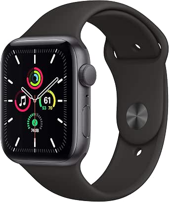 2020 Apple Watch SE (GPS, 44 mm) Cassa in alluminio grigio siderale con  Cinturino Sport nero : Amazon.it: Sport e tempo libero