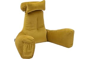 ‎LOFT 25 Loft 25 Erwachsenen-Rückenkissen zum Lese | Kissen für Bett und Sofa mit Abnehmbarer Nackenrolle Kissen | Couch oder Boden-Rückenlehne,Ideal Keilkissen Stützarm zum Sitzen in Bett (Kurkuma)