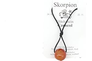 DEUTSCHES MINERALIENMUSEUM Edelstein Sternzeichenkette, Gebohrter Edelsteinanhänger, Glücksstein für die verschiedenen Sternzeichen