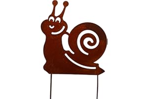 Bornhöft Spina da giardino a forma di lumaca, in metallo arrugginito, decorazione da giardino, decorazione arrugginita, 30 cm
