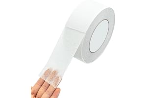 BGOBTY Nastro Antiscivolo per Gradini,Strisce Adesive Antiscivolo,5cmx10m,Nastro Adesivo Antiscivolo,Strisce Antiscivolo,nastro antiscivolo,esterno o interno per scale,pavimenti (Trasparente)
