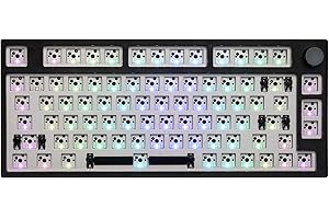 EPOMAKER TH80 Pro 75% 80 klawiszy Hot Swappable Triple Mode mechaniczna klawiatura gamingowa PCB Mounting Plate Kit z pianką tłumiącą, kompatybilna z przełącznikami 3/5-pinowymi do Win /