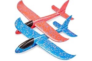 Flanacom Premium Styroporflieger XXL 43 cm - 2er Set - Robustes Flugzeug zum Werfen - Glider - Segelflugzeug - Modellflugzeug - Flieger zum Spielen - Spielzeug für Kinder