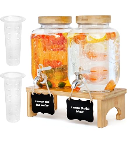 Distributeur De Boissons En Verre 4L - Passe Au Frigo Et Lave-vaisselle, écologique, Sain - Pour Jus, Eau, Cocktails
