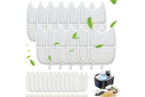 OUZIONZ 12 Set Katzenbrunnen Filter für 4L Trinkbrunnen,12 Stück Kohlefilter und 24 Stück Schaumstofffilter für 4L Katzenbrunnen Ersatzfilter mit Harz und Aktivkohle