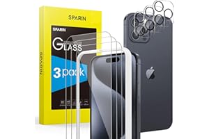 SPARIN Protector de pantalla para 6,7 pulgadas, dureza 9H, HD, 0,33 mm, ultratransparente iPhone 15 Pro max