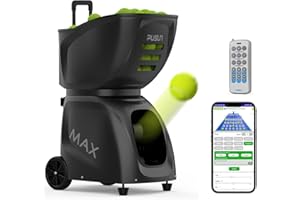 PUSUN PT-MAX C Tennis Ball Machine: Automatic Serve with Adjustable Speed and Angle. Durable Build, high Capacity, Remote-Controlled. Premium Training Tool for Players of All Levels.