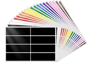 YIKIADA 10 kolorów, prostokątne, 25 × 75 mm, kolorowe, samoprzylepne, kolorowe naklejki do zapisywania dżemów, etykiety samoprzylepne do magazynu, biura, 160 sztuk