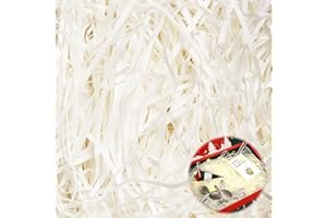 Hengrongshen Füllmaterial Geschenk, 500g Füllmaterial für Pakete Hochwertiges Off white, Geschreddertes Papier Geschenkbox-Dekoration für Weihnachten, Hochzeit, Jahrestag, Valentinstagsparty