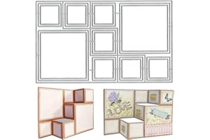 Kireida® Troqueles de metal para hacer tarjetas, troquelados rectangulares, para regalo, tarjetas emergentes, juego de troqueles 3D