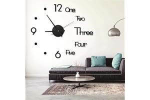 TMRBBesty Zegary ścienne "zrób to sam", nowoczesne naklejki, bez ramy, nowoczesny zegar ścienny, 3D, lustro, naklejka "zrób to sam", do salonu, kuchni, sypialni, biura