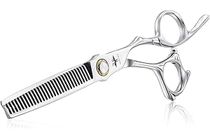 PURPLEBIRD Tijeras para adelgazar el cabello, tijeras de peluquería profesionales de 6 pulgadas, tijeras japonesas de acero inoxidable para hombres, principiantes, con sistema de tensión de rodamiento de bolas