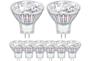 MOROTTY Pack of 8 MR11 GU4 Halogen Reflector Bulb 12V 20W, 35mm*35mm, Dimmable Halogen Spotlight Warm White 2800K, 200LM, GU4 Bi-Pin Base, 38°Beam Angle, for Hallway, Cabinet Lighting, Landscape Lighting