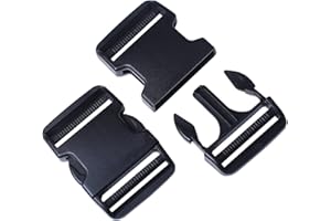 GUYI GYGYL - Clip con fibbia a sgancio laterale in plastica per bagagli, zaino/zaino posteriore, cinghia per cinghie, Nero , 50mm(2in)