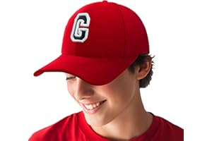 4sold Ragazzo Ragazza 3D Ricamo Alfabeto Bambini Scuola A-Z Regolabile Berretto Da Baseball Rosso Nero Lettera Caps Bambini Cappello Sport