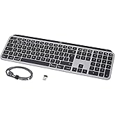 Logitech MX Keys for Mac - Tastiera wireless avanzata illuminata, Layout Inglese QWERTY - Grigio