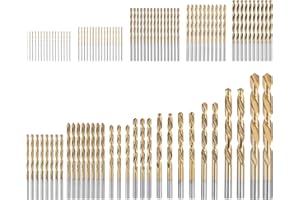 QWORK® 99-częściowy zestaw wierteł HSS ze stali szybkotnącej, 1,5-10 mm, powlekane tytanem wiertła spiralne, zestaw wierteł spiralnych z walizką do przechowywania, do metalu, drewna i tworzyw