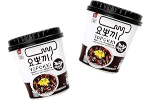 Yopokki Gâteau de riz coréen dans une tasse - Coréan Rice Cake Cup - OG ASIA (Lot de 2 haricots)