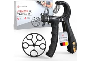 ‎FUNFLEX FUNFLEX Handtrainer Fingertrainer, Griffkraft Trainer Set, Verstellbarer Unterarmtrainer, Finger Trainer, Unterarm Trainingsgerät, Grip Trainer, Fitness Hand Training, Krafttraining