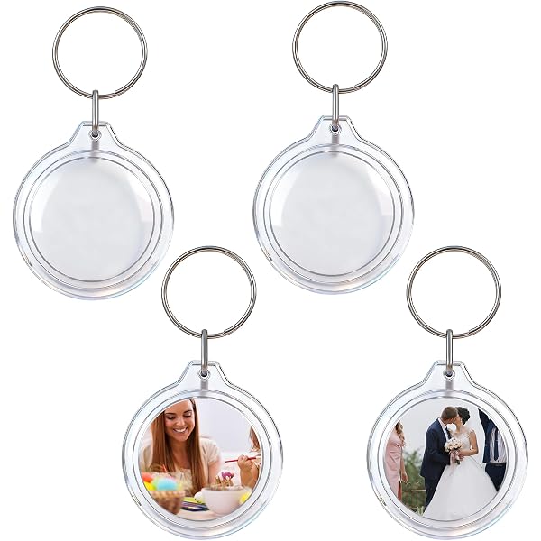 OHYER Portachiavi Foto Mini Piccolo Portachiavi In Pelle Personalizzato Album Fotografico Portachiavi fai da te con cornice per foto e anello portachiavi Decorazione commemorativa (Amore marrone 2