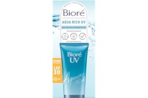‎BIORÉ Biore Aqua Rich UV - Leichtes Feuchtigkeitsfluid für das Gesicht - Sonnenschutz - Lichtschutzfaktor LSF 30 - UVA/UVB - Funktioniert unter Make-Up - Nicht-fettend
